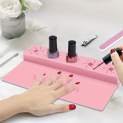 Nail Polish Holder Stand Nail Polish Storage Box with Finger Rest Nail Polish Tool Hand Rest Nail Polish Spill-Proof Bottle Holder