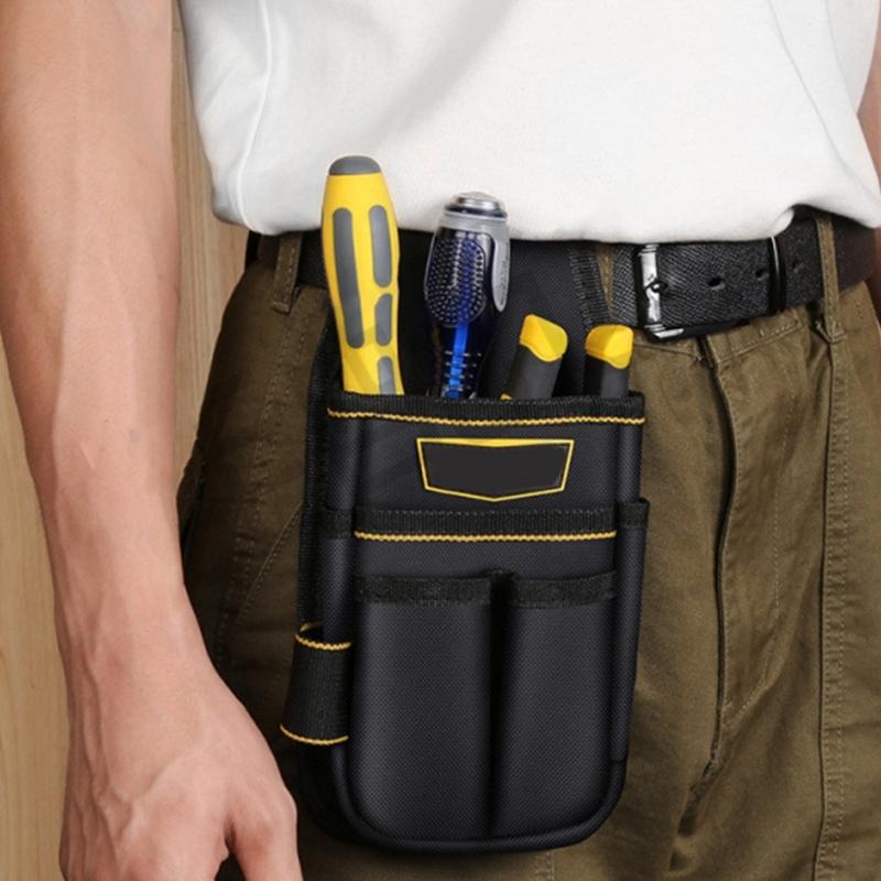 Heavy Duty Nylon Cloth Waist Pack Tool Bag Tool Belt Pouch Designed For Electricians And DIY Enthusiasts Repair Tasks