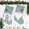 Christmas Stocking Decorations Green Christmas Knitted Dwarf Socks Christmas Tree Ornaments Festive Candy Bag For Coin Toys
