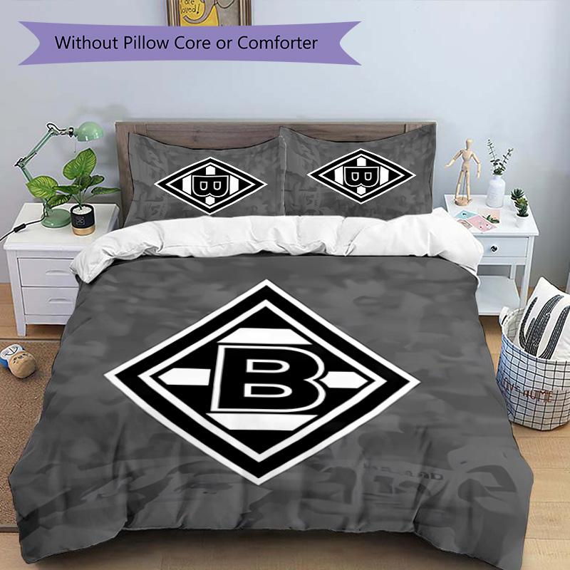 3pcs Borussia Monchengladbach logo pattern bedding set duvet cover set includes duvet cover &pillowcases,perfect all season bedroom decoration&gift