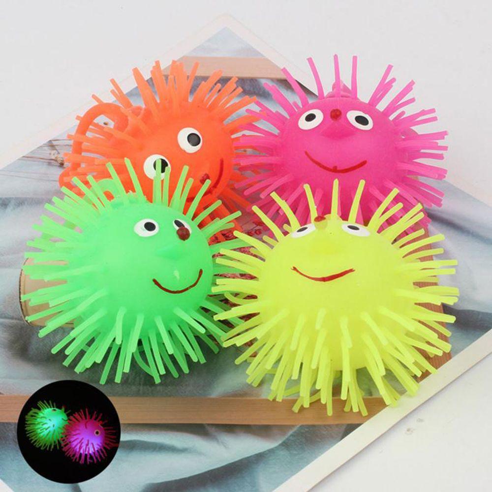 Random Baby Elastic Toy Vent Ball LED Light Up Toy Glowing Hair Flash Ball Elastic Glow Hair Ball