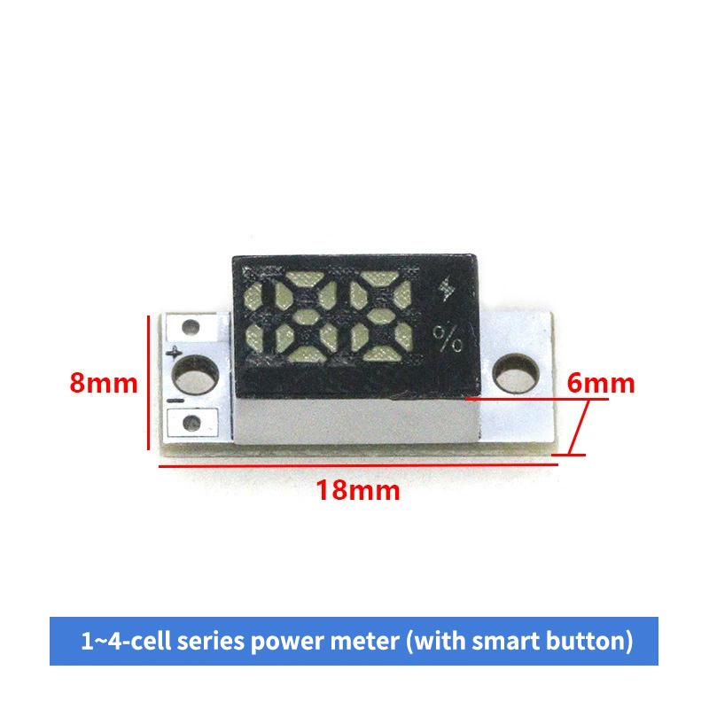 Mini Battery Level Indicator Module With Smart Button For 1-4S Lithium Battery Accurate Percentage Display Low Power Consumption