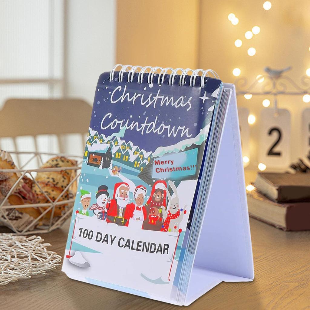 Christmas Calendar 2025 Christmas Calendar Desktop Advent 100 Days Interactive Home Decor Wall Art Desk Centerpiece for Tabletop