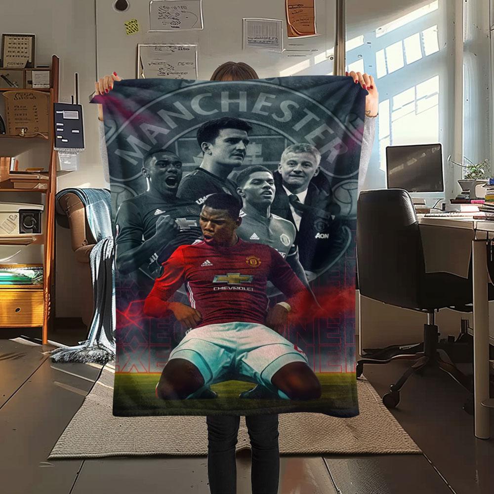 Glänzende MUFC Aufkleber Decke, Hohe Qualität, Bequem für Alle Jahreszeiten, Heimdekoration, Wärme und Komfort