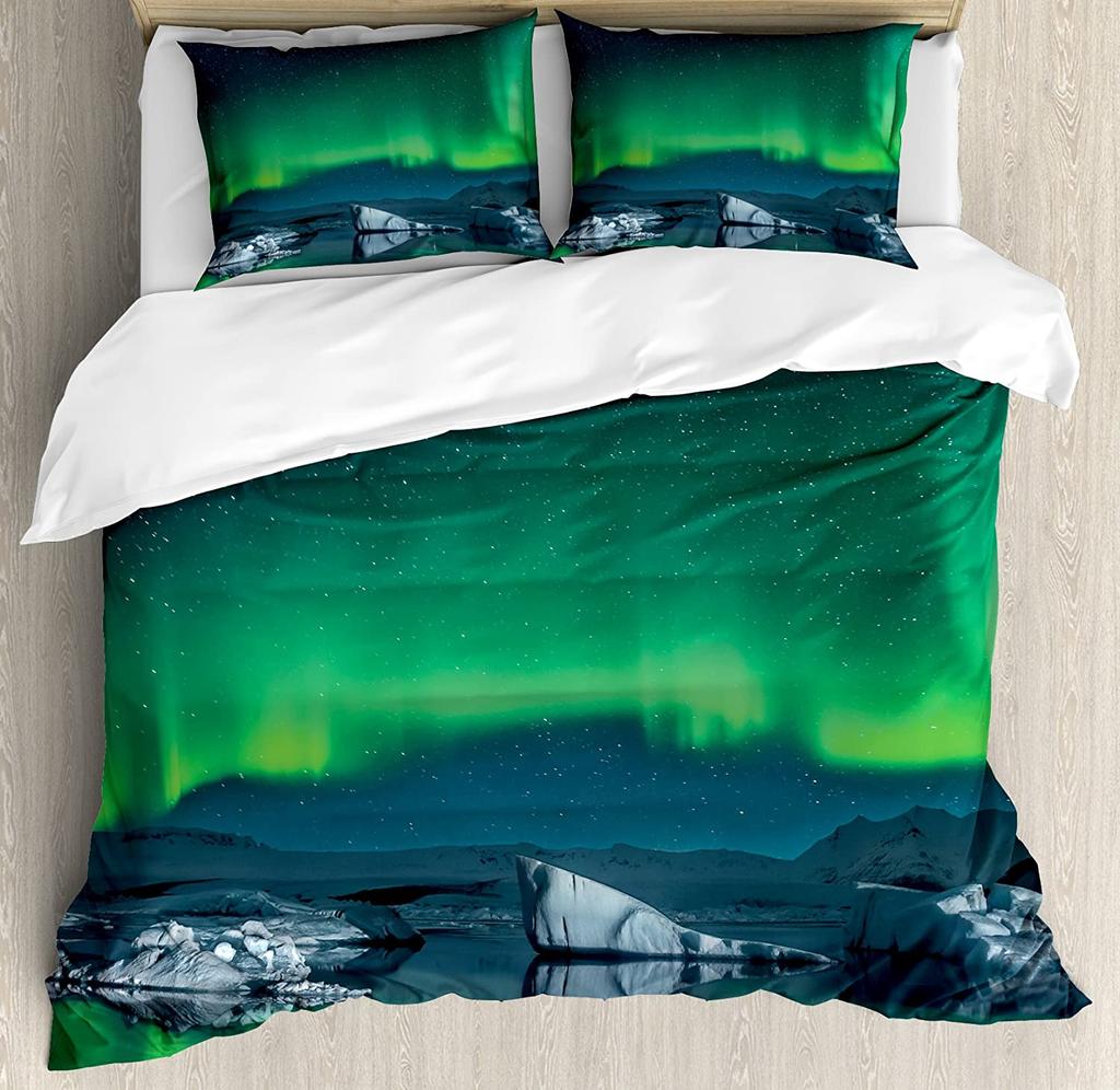 3pcs Bedding Set Aurora Borealis Home Textile Duvet Cover Pillow Case Boy Kid Teen Girl Bedding Covers Set