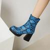 Womens Chunky Heel Square Toe Side Zip Ankle Boots Winter Fashion Plus Size