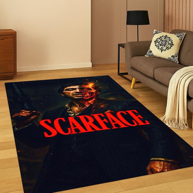 

3D Ковер Scarface Классический Фильм Тони для Спальни Гостиной Дивана Игровой Комнаты Придверный Коврик Домашний Декор, Детская Игровая Зона Ковер Нескользящий 40x60cm