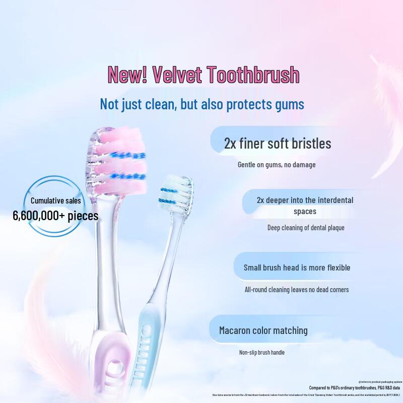 Crest Velvet Black Tea Gum Care Toothbrush (2-Pack)