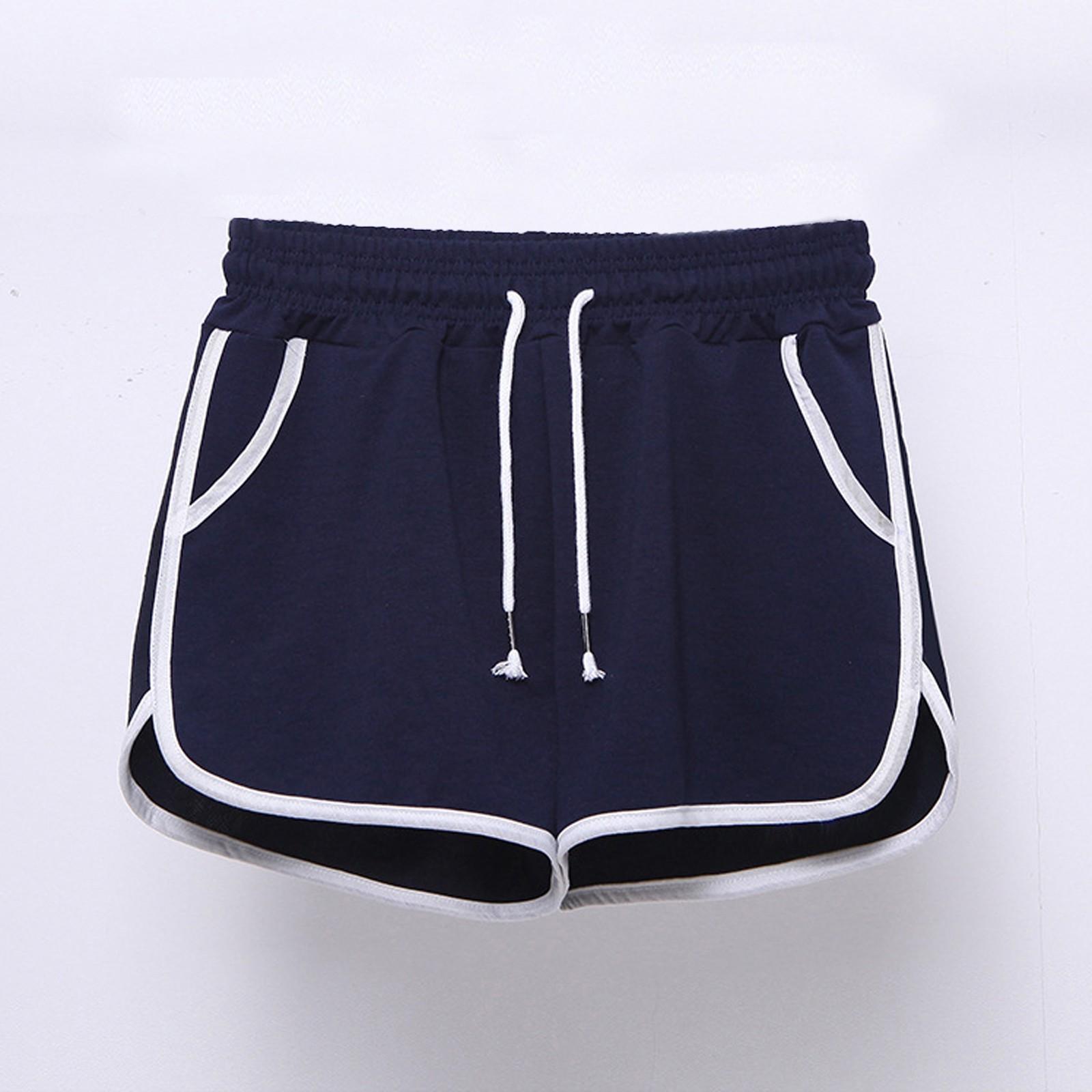 

Женские шорты с эластичной талией и завязками, симпатичные пляжные шорты с карманами XXL