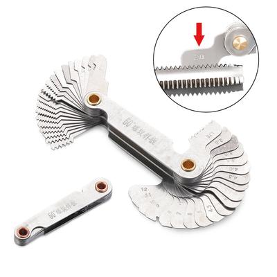 55/60 Degree Metric Inch Thread Plug Gauge Gear Tooth Screw Pitch Gauges Measuring Carbon Steel Center Measurement Lathe Combina
