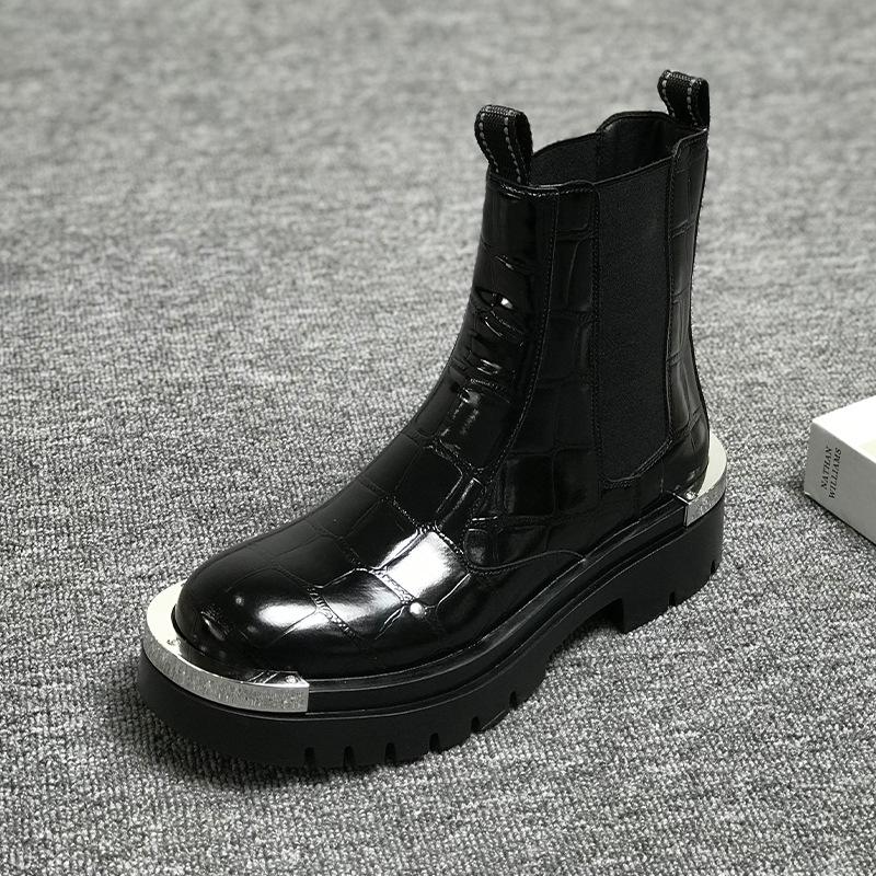 2026 Spring Autumn Fashion Mens Chelsea Boots Thick Sole 3cm Brand Men Ankle Boots Party Male Footwear Black Yellow Plus Size 45