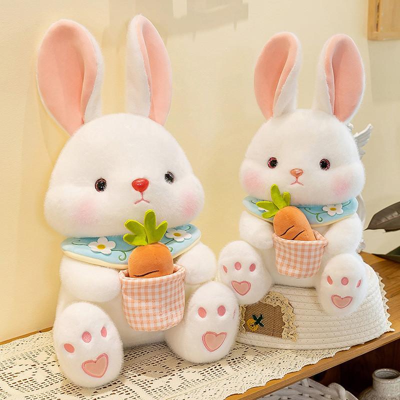 Adorable Carrot-hugging Bunny Plush Toy Cute Stuffed Animal Perfect For Kids' Birthday Gift