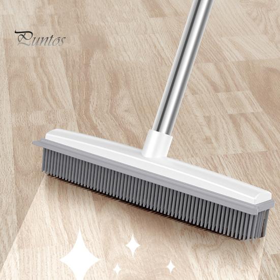 Balai 2 en 1 à long manche pour poils d'animaux avec raclette, brosse légère pour enlever les poils, poignée ergonomique, brosse de nettoyage multi-surfaces