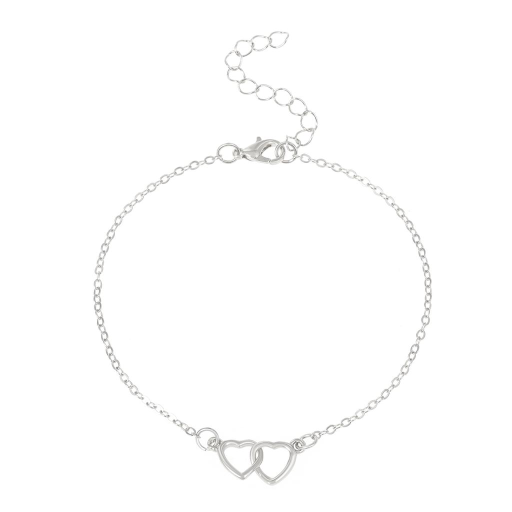 Simple Pearls Chain Anklet Bracelet for Women Trendy Fashion Love Heart Anklet Boho Style Female Foot Beach Jewelry for Girls