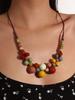 Colorful Handmade Ceramic Necklace Multilayer Adjustable Boho Vintage Jewelry Unique Statement Accessory For Women