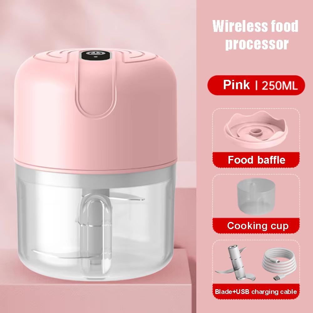 1 Garlic Puree Machine, Garlic Mixer, 250ML Electric Onion Chopper, Vanilla Vegetable Chili Grinder, Kitchen Food Mixer