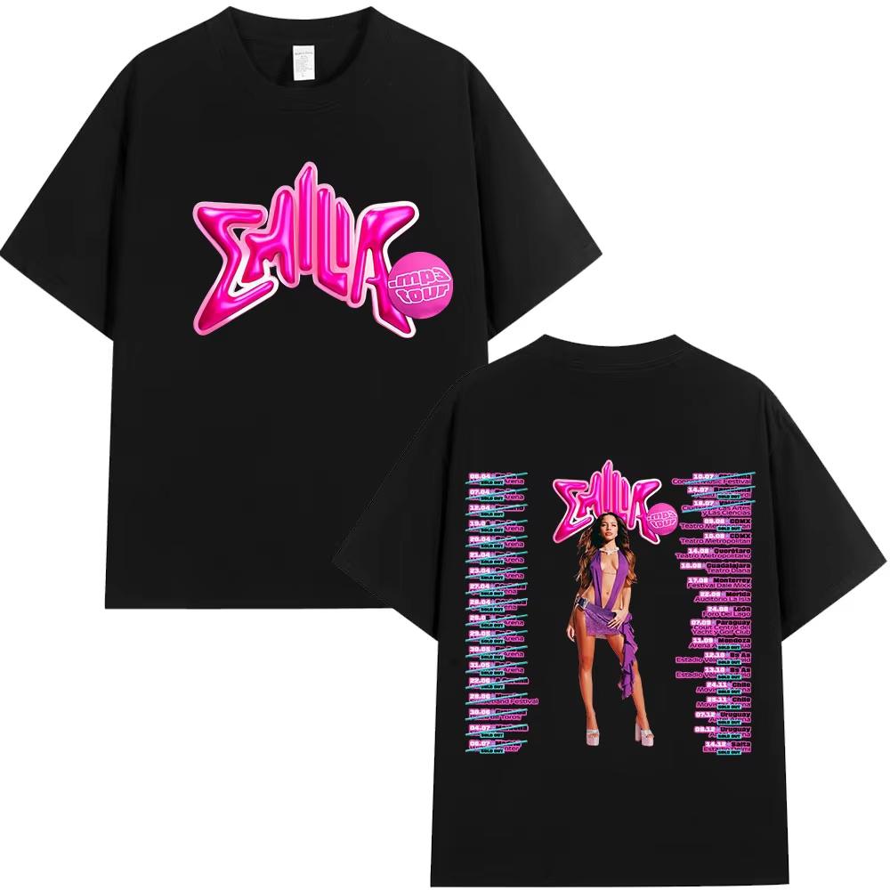 

Emilia Mernes MP3 Tour Merch T-shirt Men Women Fashion Harajuku Oversized T Shirts Comfort Cotton Short Sleeve T-shirt Fans G... S разноцветный