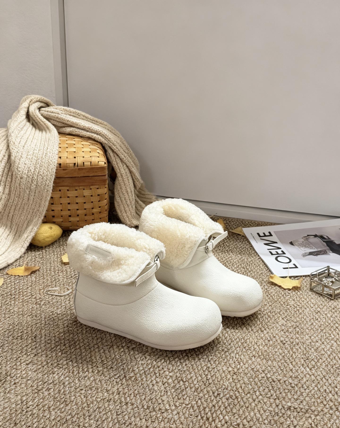 

Genuine leather two wear velvet thickened snow boots women 2025 winter non-slip short boots fluffy shoes warm bread shoes women 40