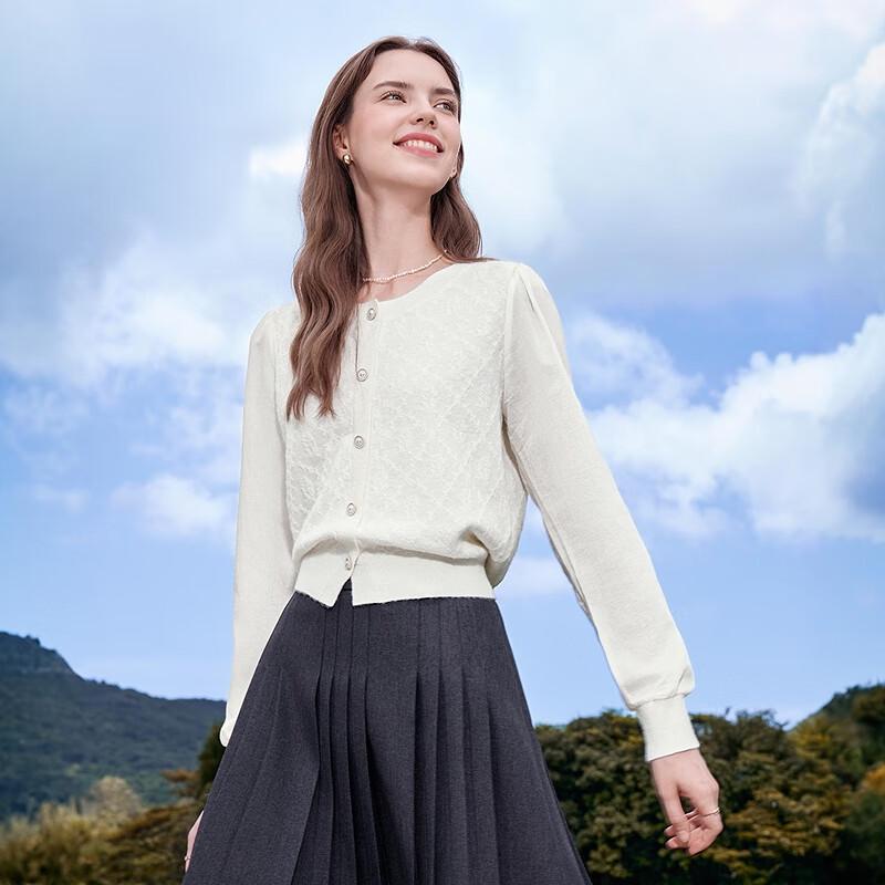 BETU Women's Jacquard Long Sleeve Knit Top