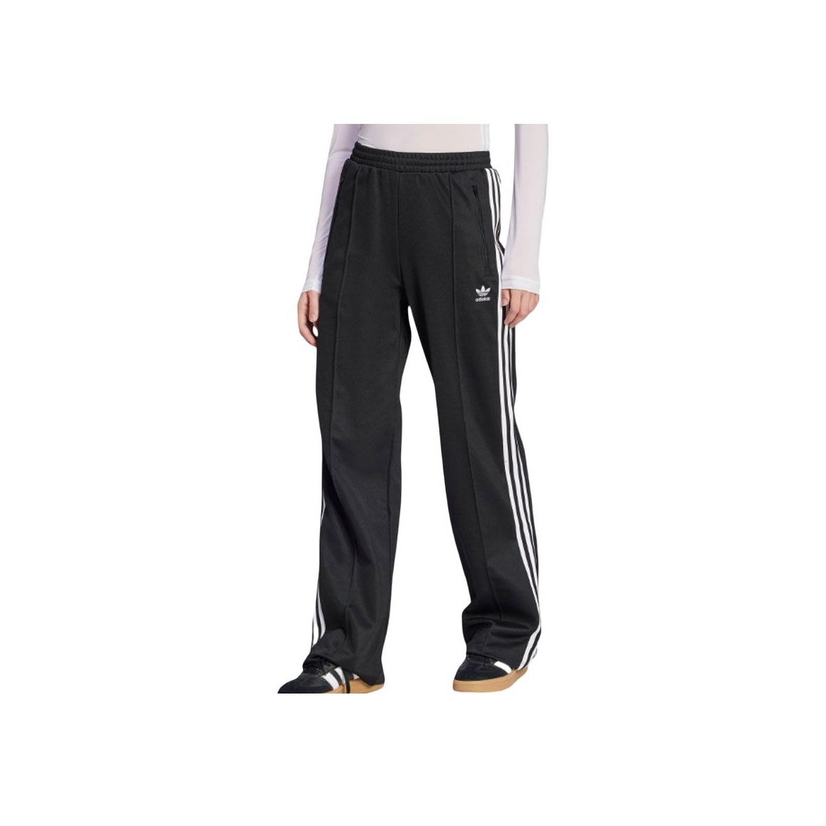 

Adidas Classic Track Pants Women Regular Fit Elastic Waist Zip Pockets 3-Stripes Black White KB2984 S