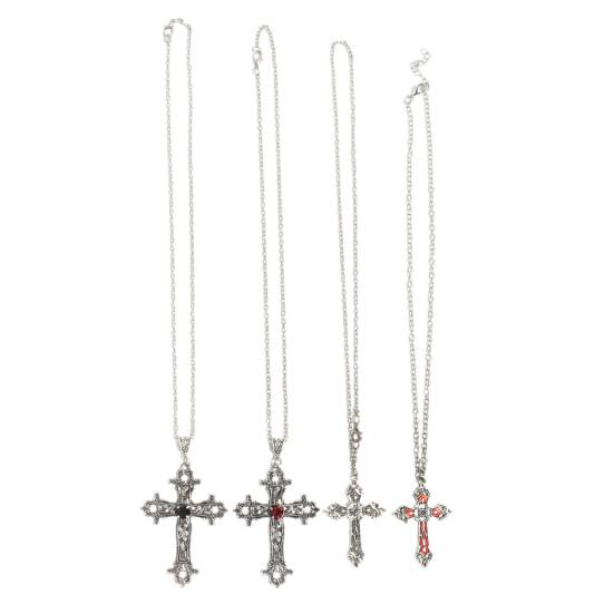 Gothic Retro Necklace Alloy Vintage Pendant Necklace Engraved Floral Necklace Unisex Jewelry for Men Women Party Gatherings