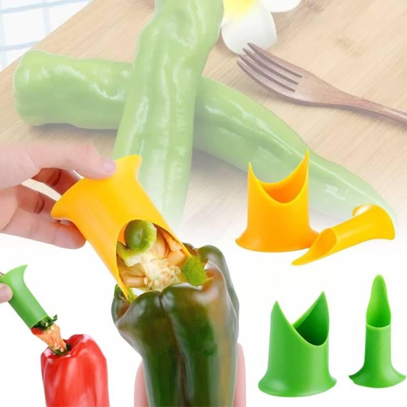 Bell Set 2pcs Pepper Seed Corer Remover Fruit Corer Separator Kitchen Gift Tool