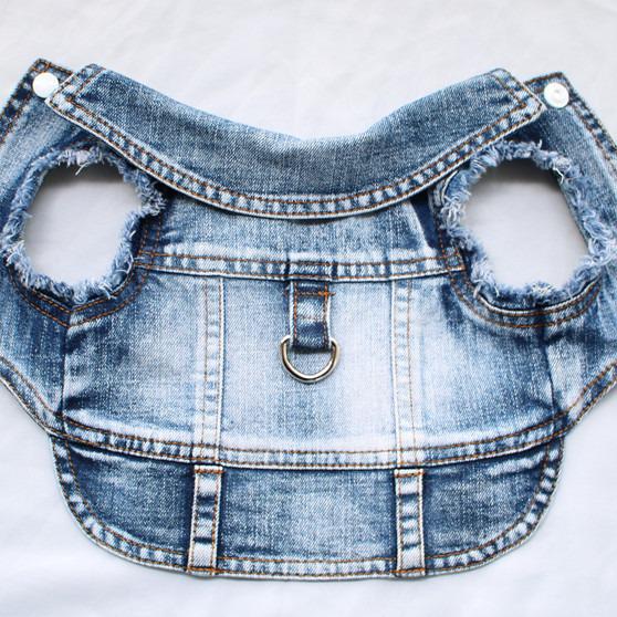 Denim Vest with Leash Ring for Pets: Panda, Kitty, Teddy & Dog Clothes for All Seasons