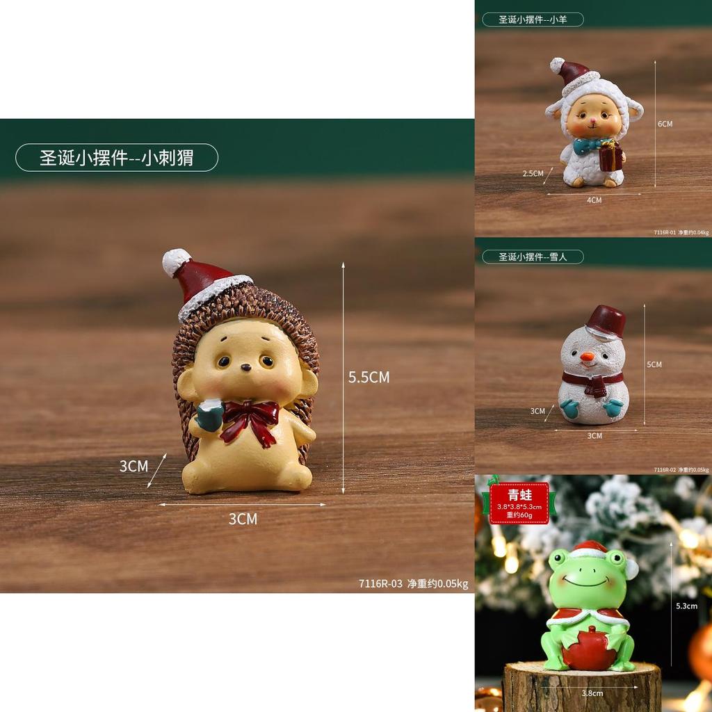 Weihnachts-Resin-Tier-Miniaturen mit niedlichem Design für Feiertags-Tischdekoration und zum Verschenken