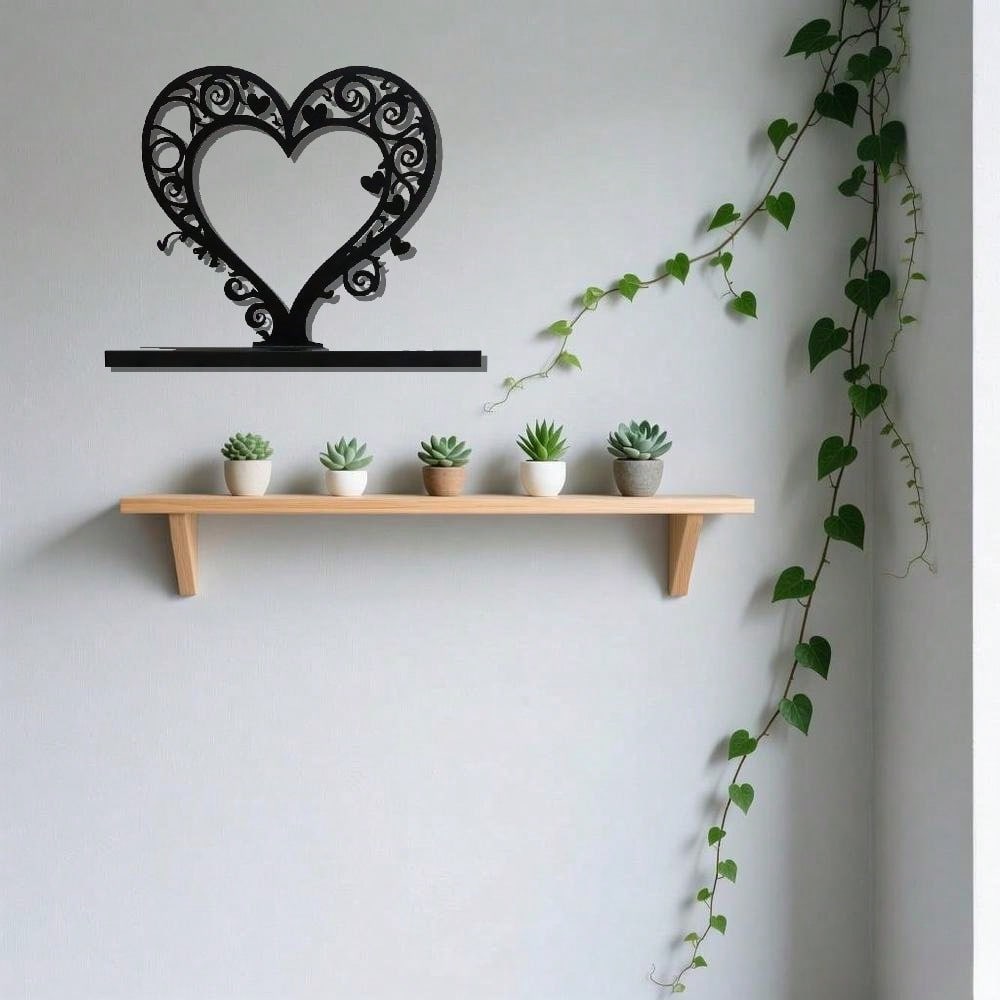 2D Metal Wall Art Heart Ornament Indoor Outdoor Decor