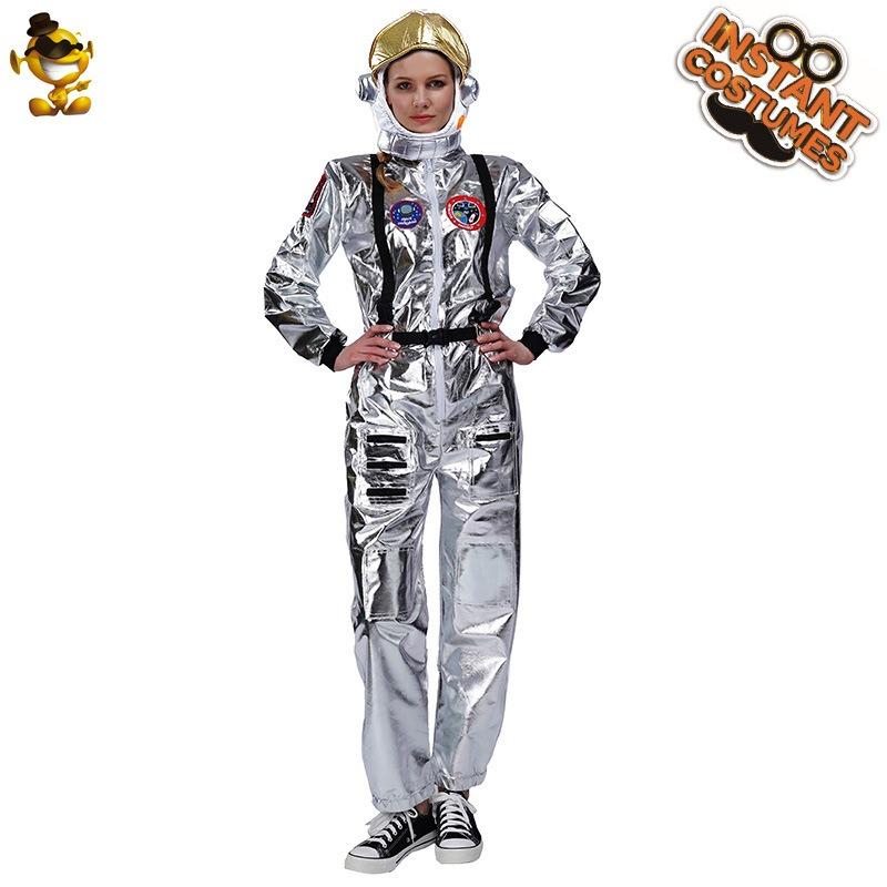 Adult male and female couples astronaut uniforms, Halloween costumes, astronaut party costumes