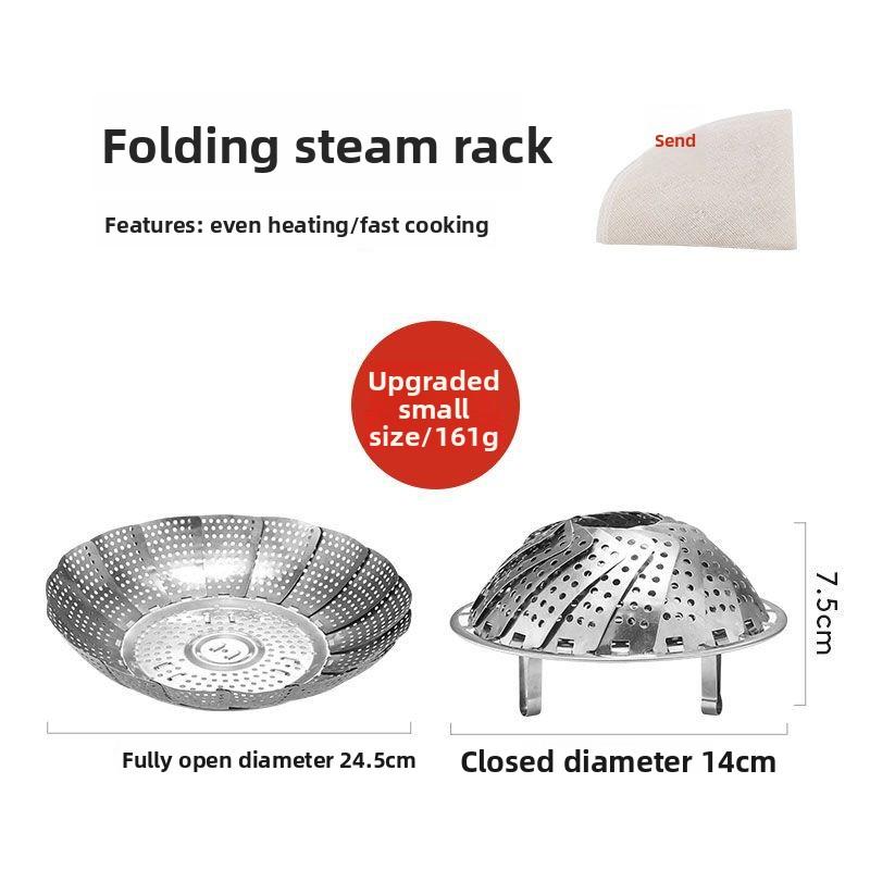 

Многофункциональная пароварка из нержавеющей стали Универсальный кухонный инструмент для приготовления пельменей, яиц и многого другого Small size with steaming cloth