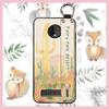 Ring Wristband Phone Case For MOTO Z4 Play Oil Painting Fashion Design Kickstand Anti-knock Back Cover Anti-dust Lanyard