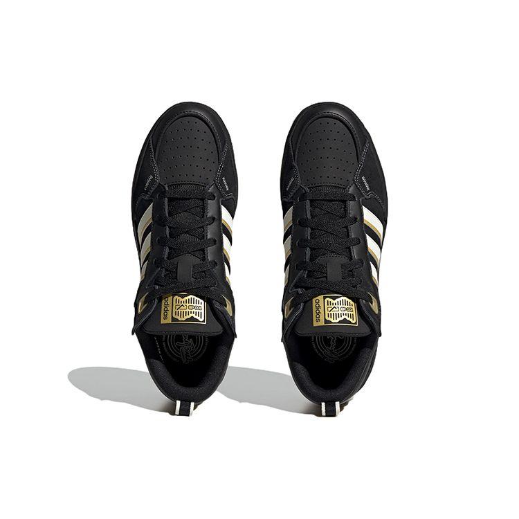 Adidas Neo 100Db Comfortable Trendy Slip Resistant Durable Lightweight Low Top Skate Shoes Unisex Skate Shoes Black White Gold IG2789