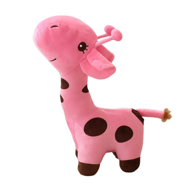 Cute Standing Giraffe Stuffed Doll Colorful Happy Cartoon Plush Toy Appeasing Animal Xmas Gift