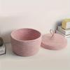 1 Pc Desktop Storage Basket Woven Eco-friendly for Remote Control Keys Cosmetics Snacks with Lid