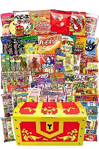 

Banchu Treasure Chest Dagashi Assortment (70 pieces total), small bag snacks for kids, perfect as a gift for parties, birthdays, events, and welcome p