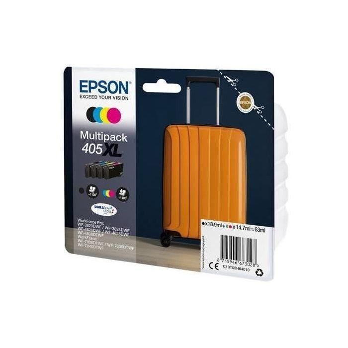 Cartouche imprimante - EPSON - 405XL C13T05H64010 - Cyan, magenta, jaune, noir - Pack de 4 - XL 63ml