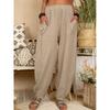 2026 Women's Solid Color Casual Pants Loose Home Harem Breathable Long Pants