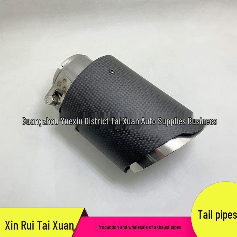52-55 Matte Scorpion Silver Carbon Fiber Tailpipe for Car Exhaust