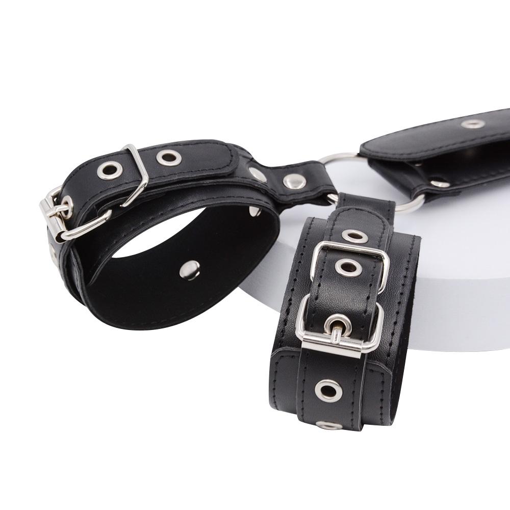 Female Leather Handcuff Neck Collar Wrist Strap Fetish Bondage Erotic Sex Toys Bdsm Restraint Sex Products for Couple Sex Game