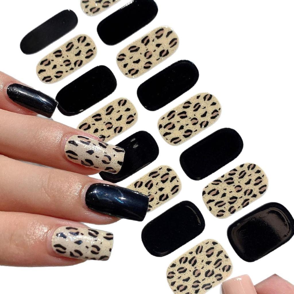 High-Quality Autumn/Winter Leopard & Zebra Print Nail Stickers LT184
