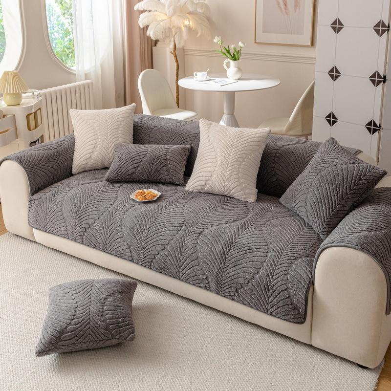 

Light Luxury Wind Comfortable Cotton Lint Sofa Cushion Winter New Thickened Seat Cushion Non-Slip Simple Sofa Cover Towel Winter Warm 70*70cm