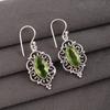 Peridot Gemstone Silver Customize Earrings 1.9", 925 Sterling Silver Jewelry For Gift AEE-3-6