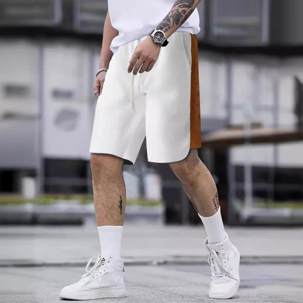 New Men's Colour Block Sports Shorts Loose Summer Outdoor Casual Pants