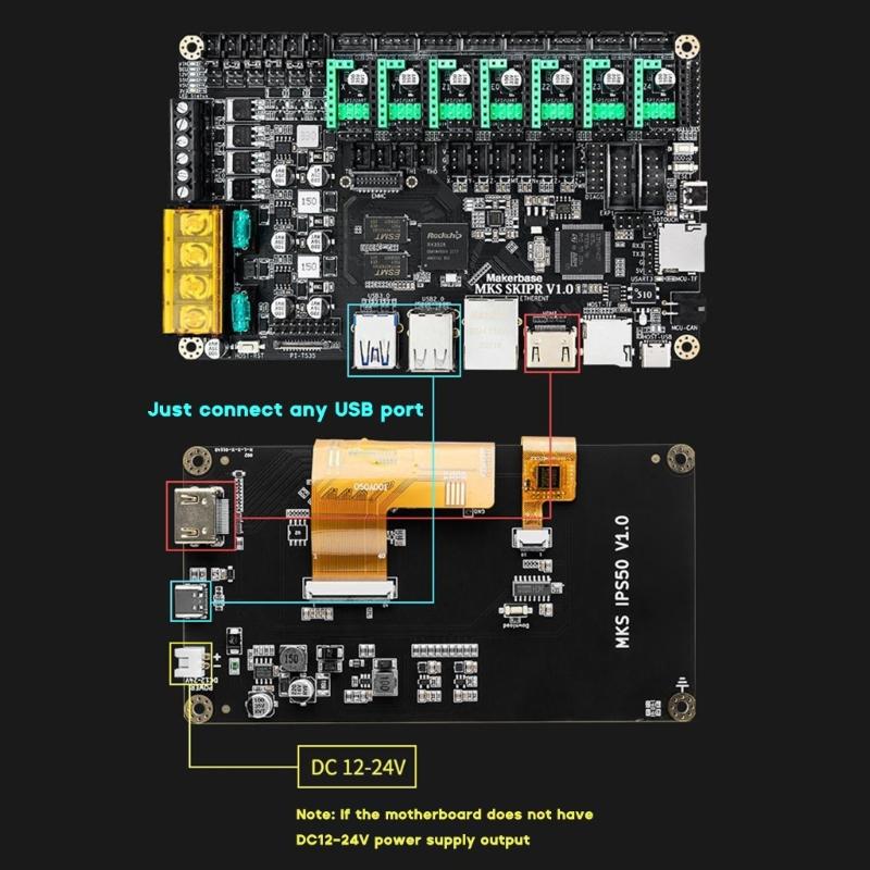 MKS IPS50 5-Zoll Touchscreen 800x480 High Definition TFT-Display DC12-24V für 3D-Druckerzubehör
