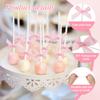 Faccito Pink 50 Sets 6" Bow Cake Pop Sticks DIY Coquette Themed Dessert Decorations for Candy, Lollipop, Cupcake Toppers, Party Decor for Baby