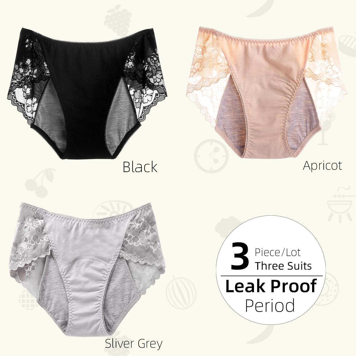 

1/3 шт., средняя талия, 3 слоя, герметичные женские физиологические трусы, кружевные женские трусы, удобные дышащие женские трусы для менструации M