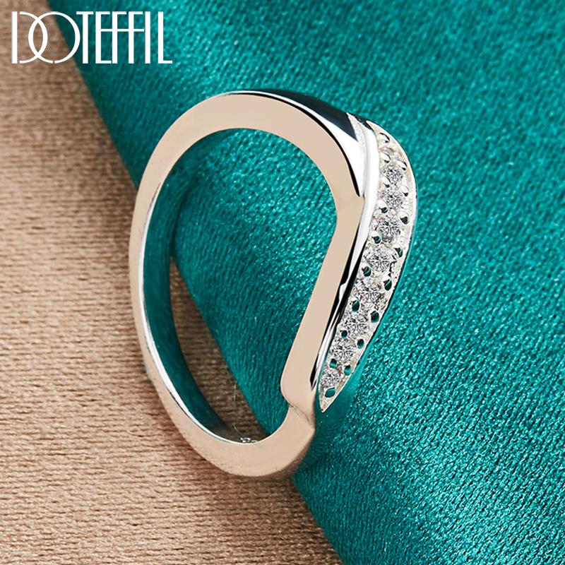 925 Sterling Silber Twisted AAA Zirkon Ring Mode Hochzeit Schmuck