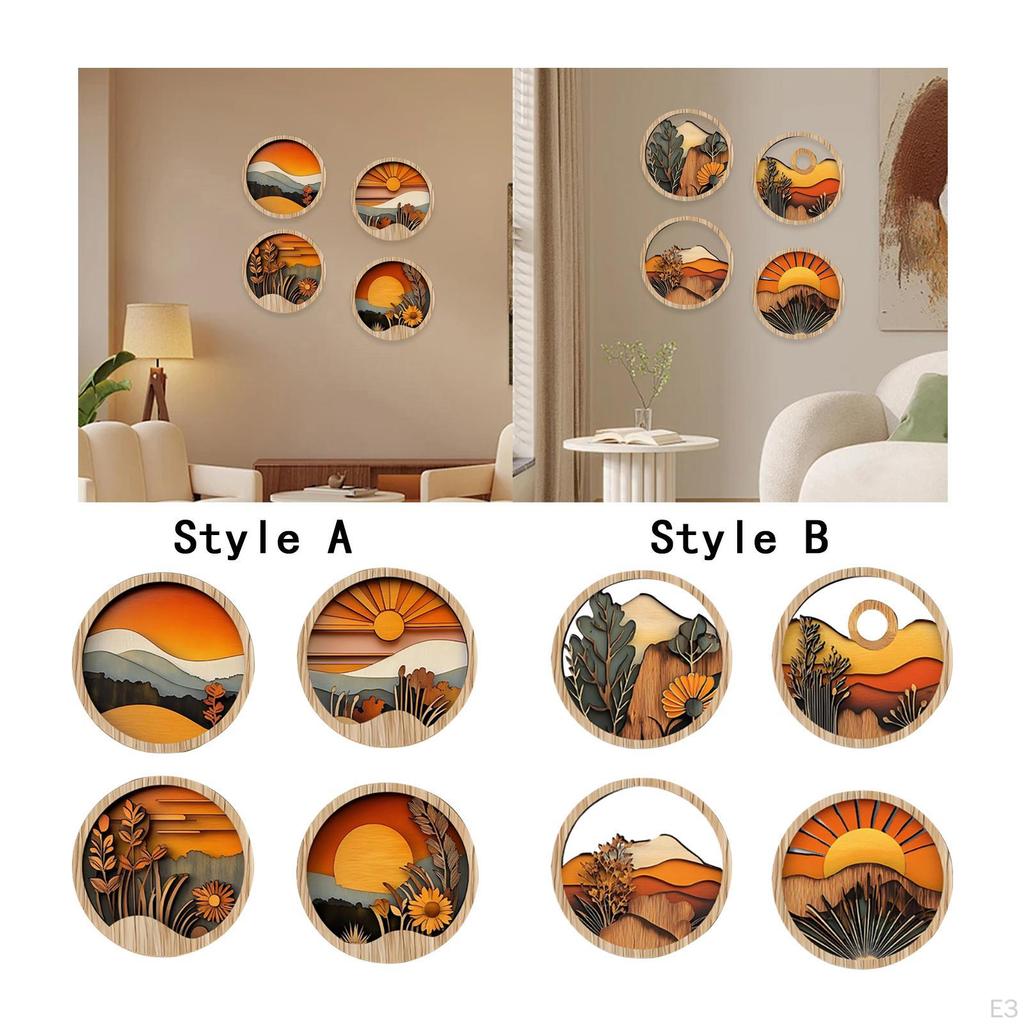 4 Hanging Wood Signs for Bohemian Wall Art Display