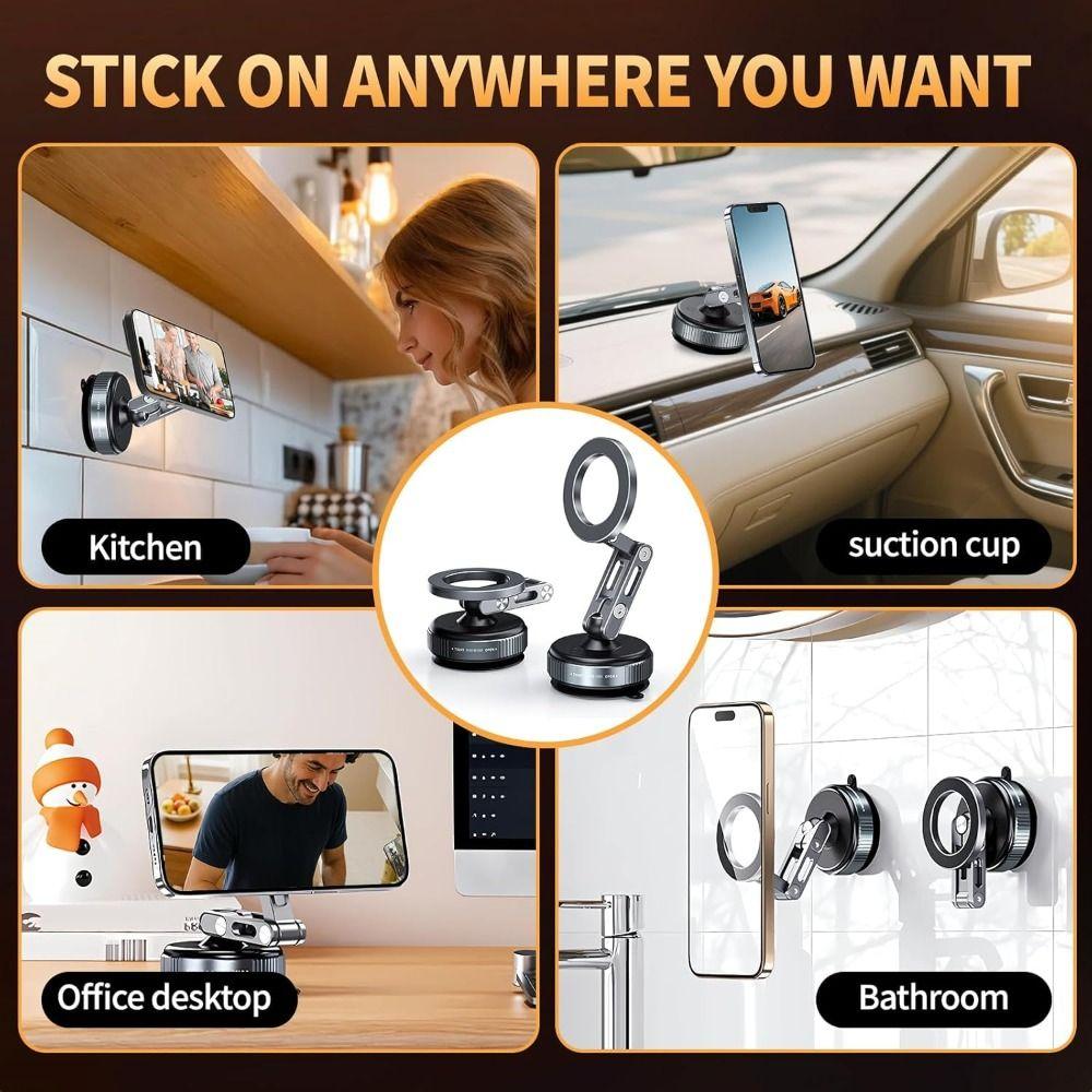 Foldable Car Magnetic Phone Holder Vacuum Adsorption Mobile Phone Stand  Car Navigation